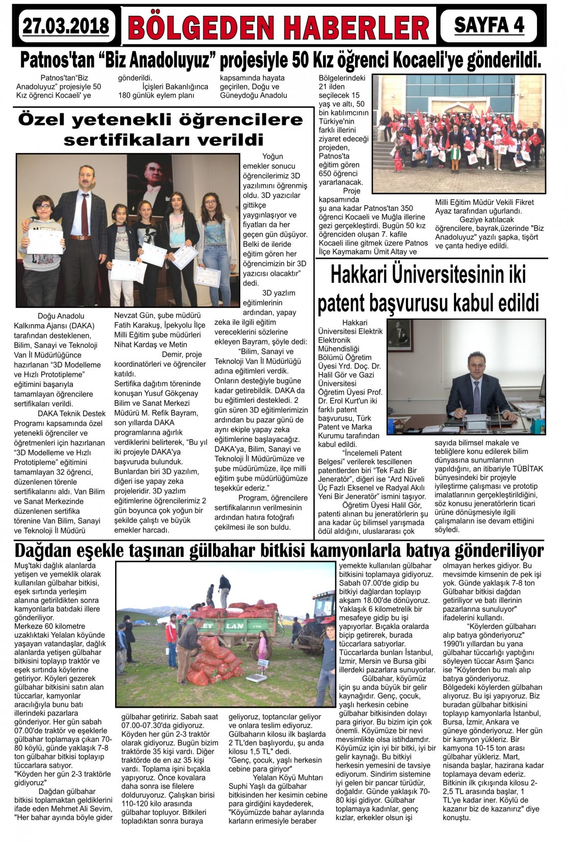 Güroymak Gazetesi  Sayılı Gazete Küpürü