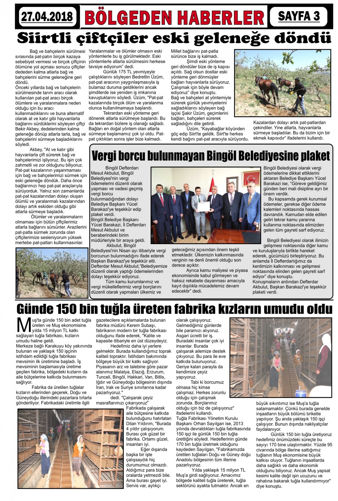 Güroymak Gazetesi  Sayılı Gazete Küpürü