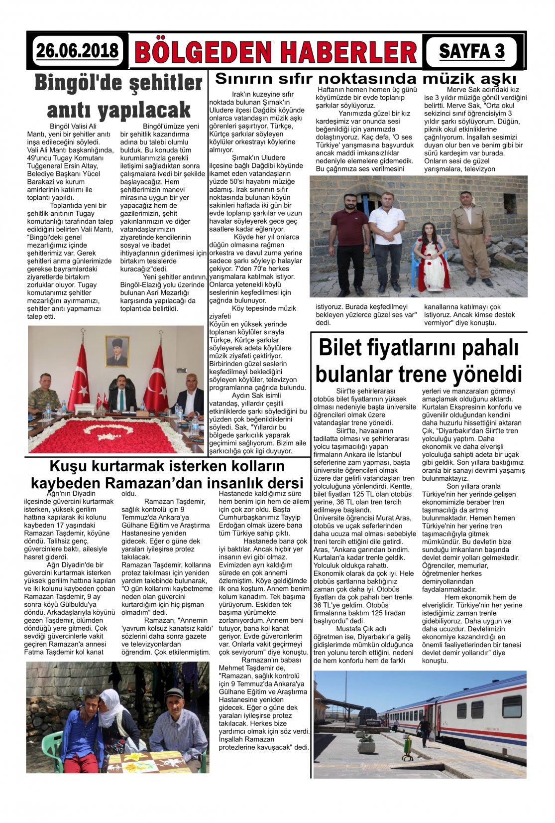 Güroymak Gazetesi  Sayılı Gazete Küpürü