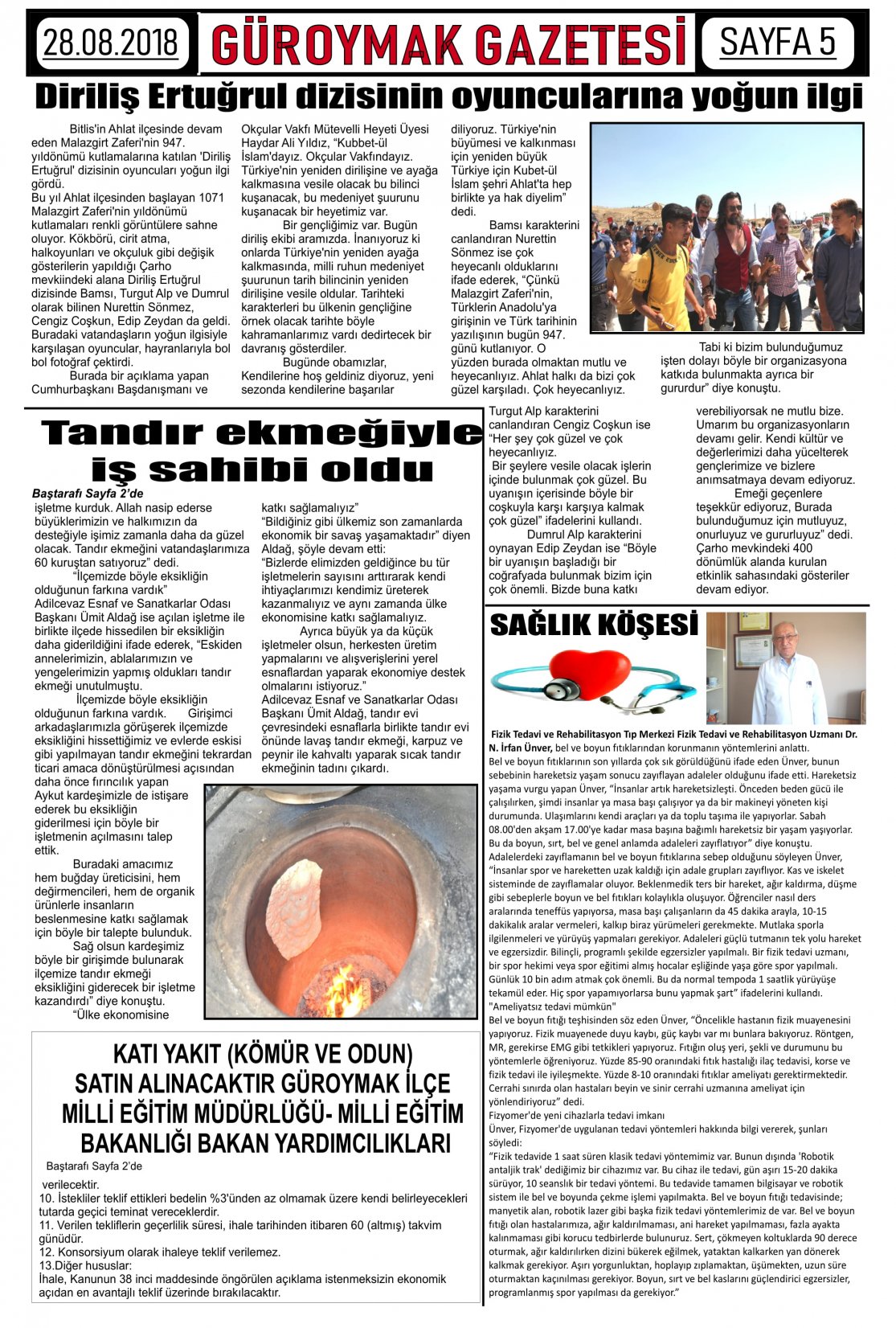 Güroymak Gazetesi  Sayılı Gazete Küpürü